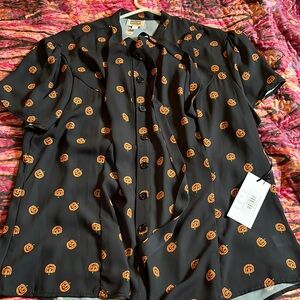 Unique Vintage Jack-o-lantern blouse
